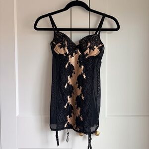 Victoria's Secret Black and Nude Seduction Corset | 34B